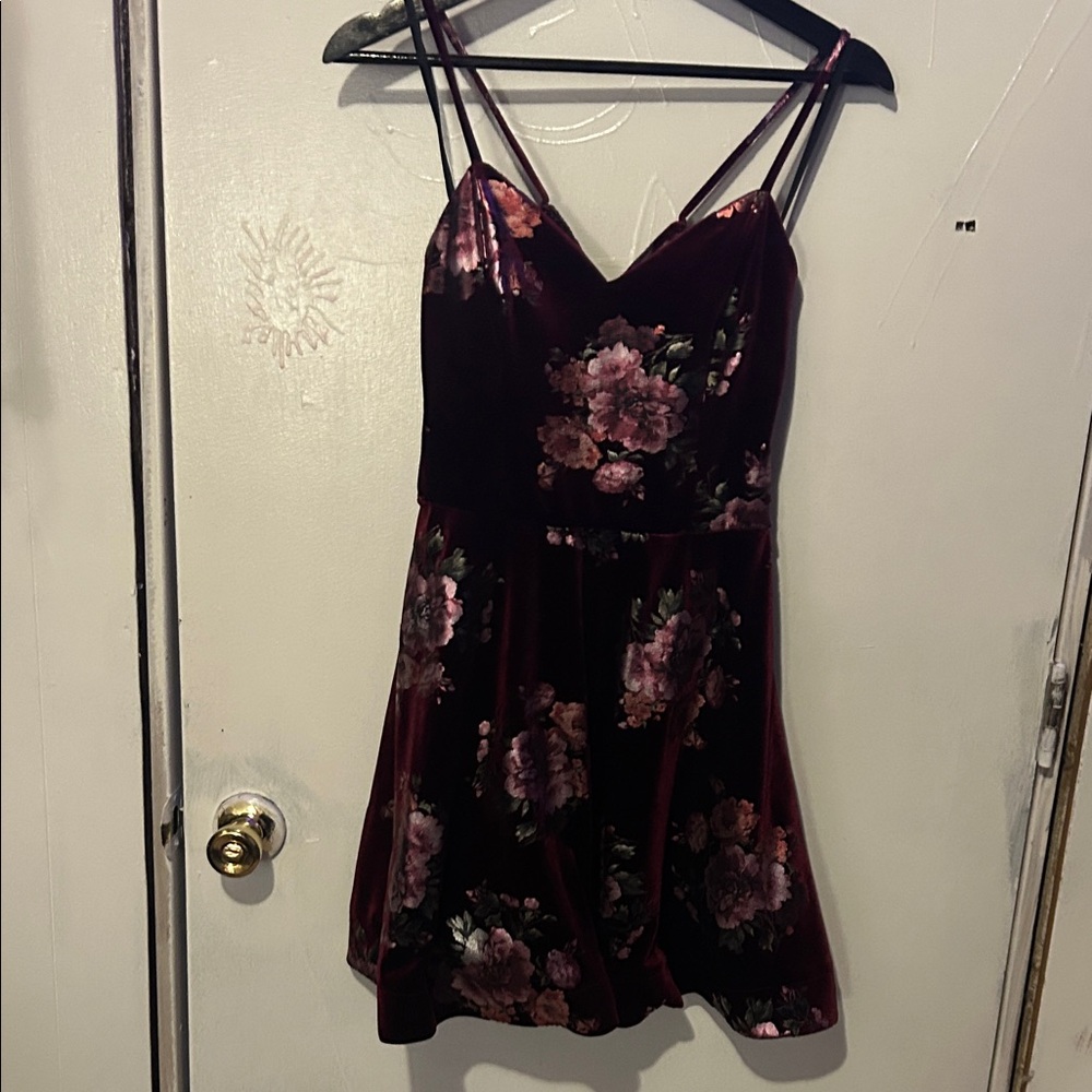 BCX Burgundy Floral Mini Dress